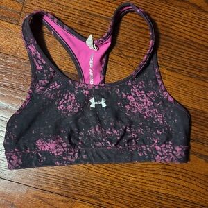 Under Armour Black and Pink Patterned Sports Bra